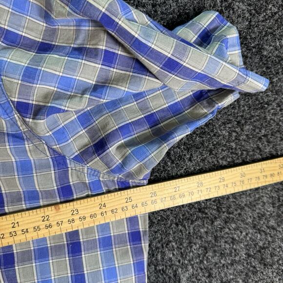 Wrangler Western Shirt Men’s XLT Blue Plaid Pear Snap Short Sleeve Button Up - Picture 4 of 5